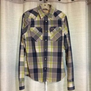 Mens plaid button down shirt.